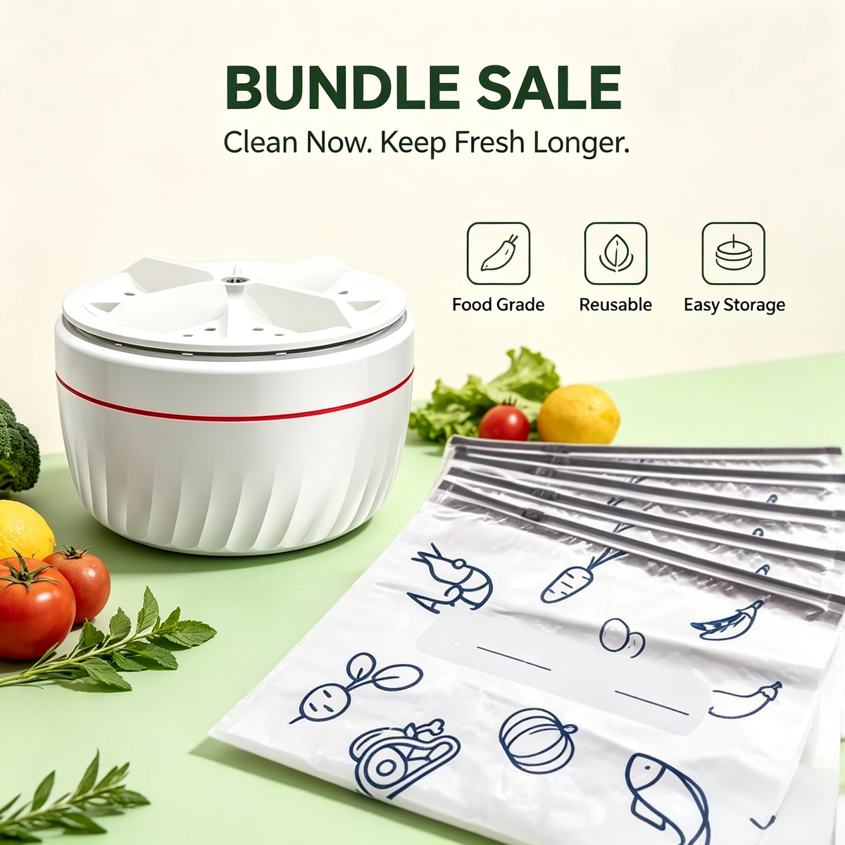 Portable Vegetable & Fruit Cleaner Machine