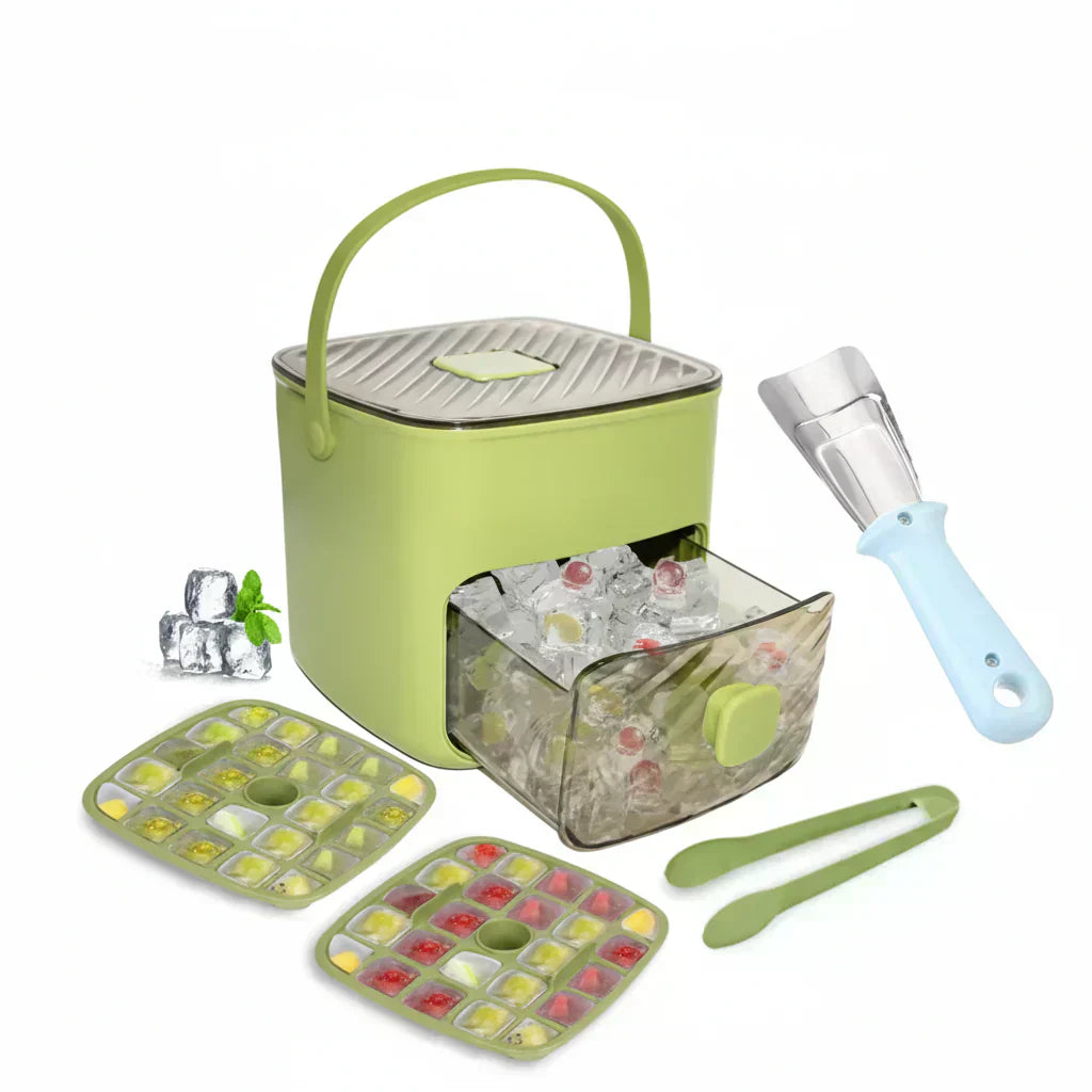 ⏳Time-Limited Special⏰Essential for summer🥤🧊 Ice Cube Maker with Storage – 48 cubes at once, leak‑proof lid. Stackable, saves space.