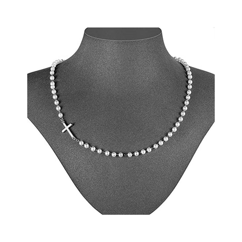 💜Women’s Elegant Cross Synthetic Pearl Necklace