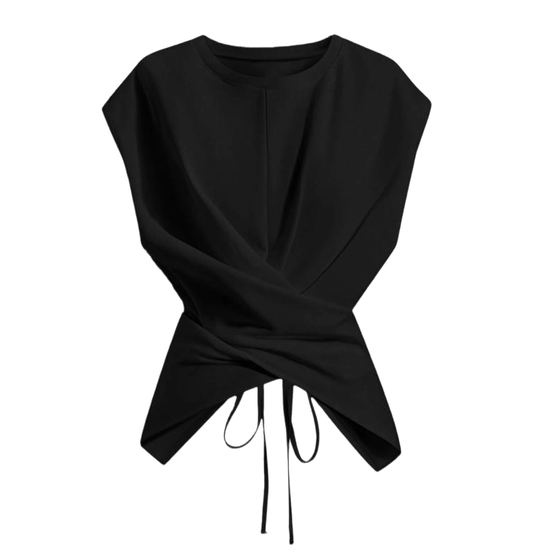 Cross-Wrap & Tie-Back Sleeveless Top