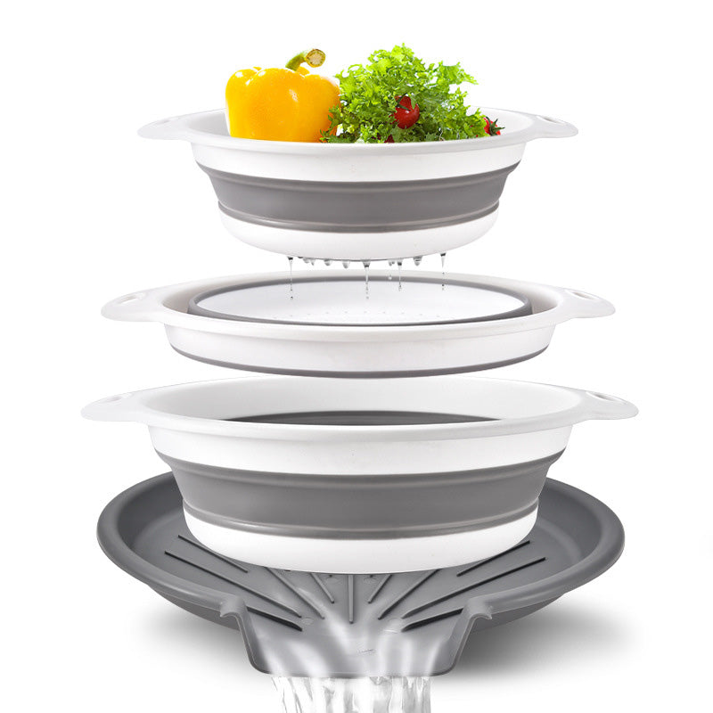 ⏳Time-Limited Special⏰Careluxpro 3-Piece Collapsible Colander Set – With Draining Base, Space Saving, For Fruit Veggies Pasta 🧺