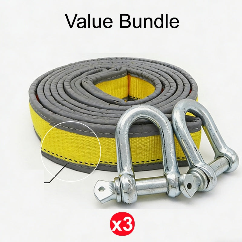🚗 50% OFF NOW! 🔗 8-Ton Tow Rope – Widened Strap, Reflective Striping & Forged U-Shackle Hooks – For Cars, SUVs & Light Trucks 🛡️