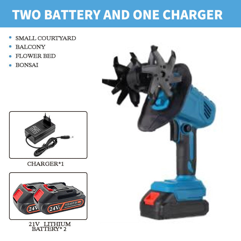 Cordless handheld garden tiller and soil aerator