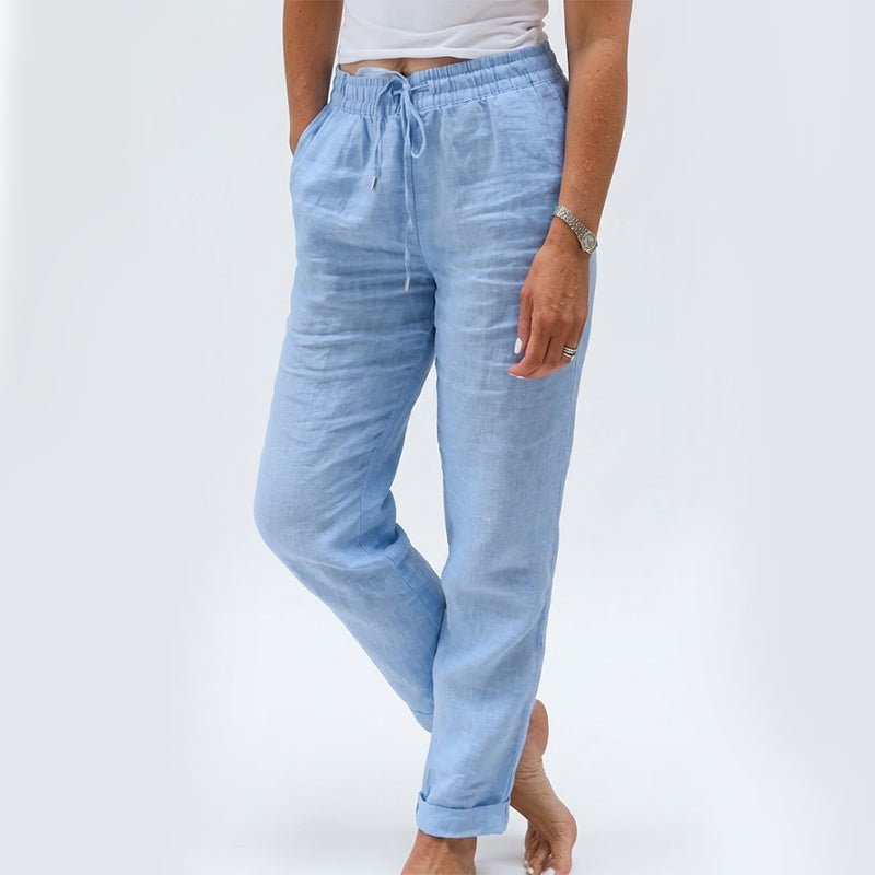 🌸Women's  Elastic Waist Cotton Linen Casual Pants