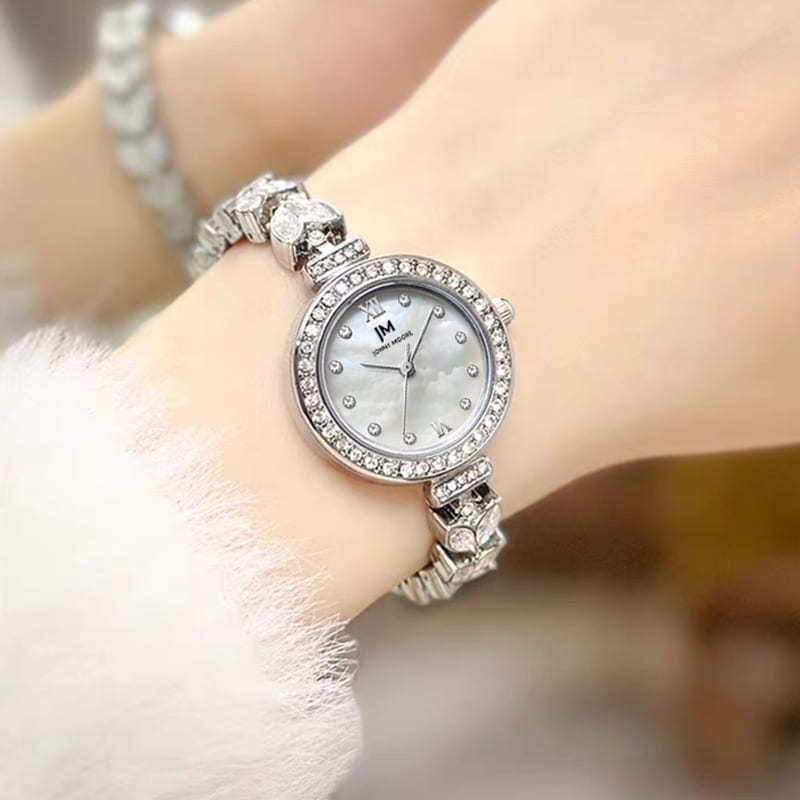 Illuminated Mother of Pearl Mermaid Women's Watch with Diamonds
