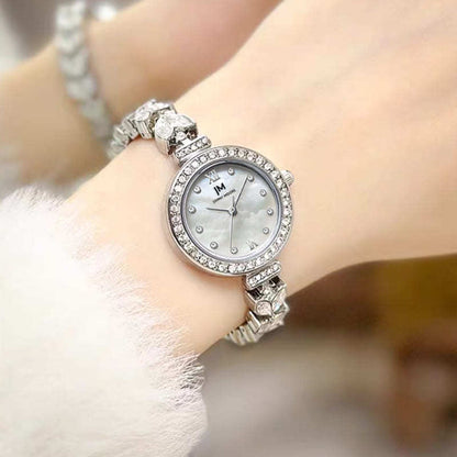 Illuminated Mother of Pearl Mermaid Women's Watch with Diamonds