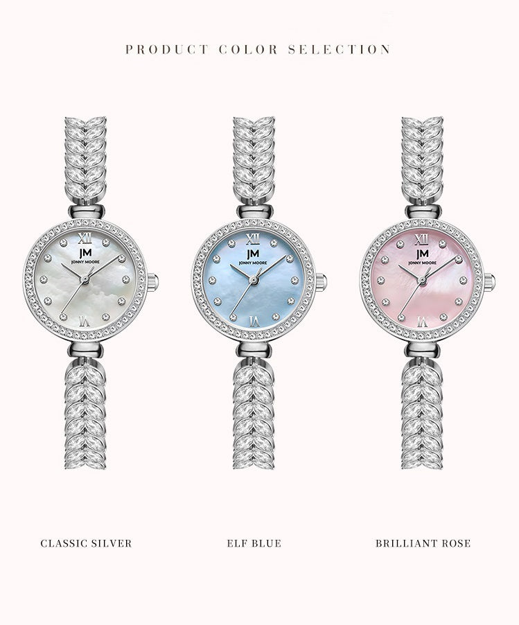 Illuminated Mother of Pearl Mermaid Women's Watch with Diamonds