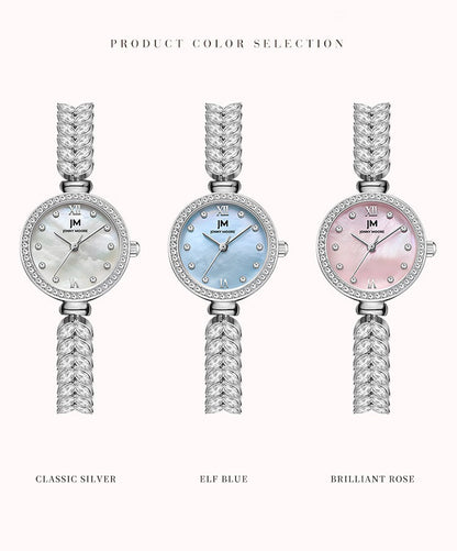 Illuminated Mother of Pearl Mermaid Women's Watch with Diamonds