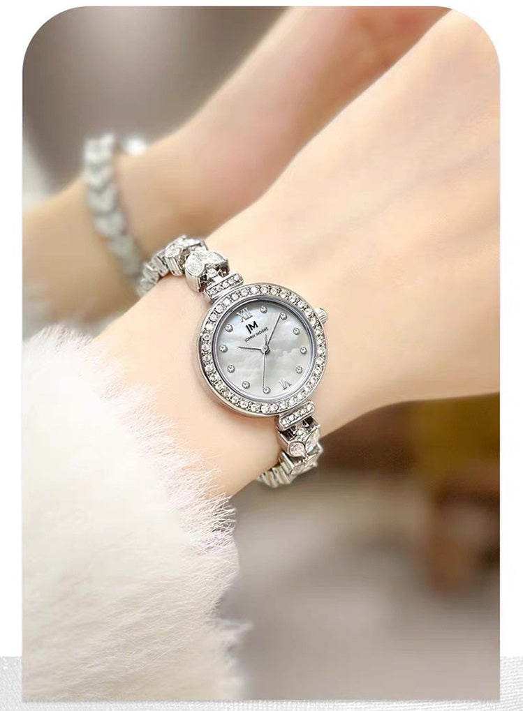 Illuminated Mother of Pearl Mermaid Women's Watch with Diamonds