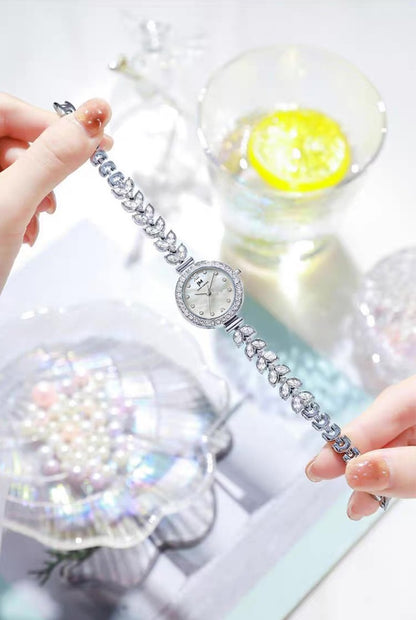 Illuminated Mother of Pearl Mermaid Women's Watch with Diamonds