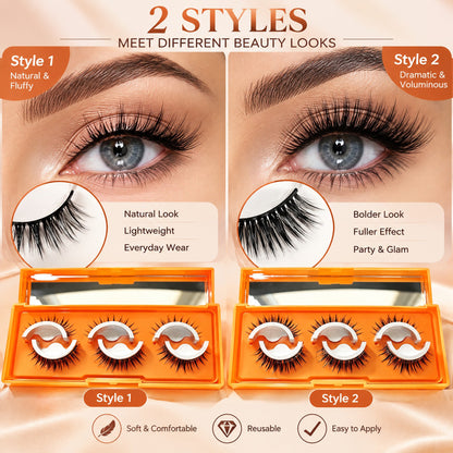 ⏳Limited Time 50% OFF✨Self-Adhesive Natural Look False Eyelashes, No Glue Needed👁️