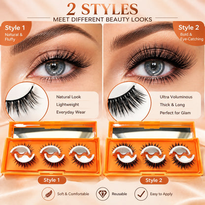 ⏳Limited Time 50% OFF✨Self-Adhesive Natural Look False Eyelashes, No Glue Needed👁️