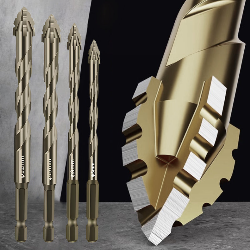 🔥2026 Hot Sale🔥High-Strength 4-Flute Serrated Eccentric Drill Bit Kit - Durable & Versatile for All DIY Projects