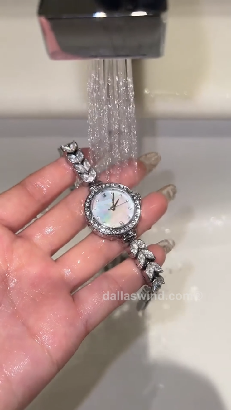 Illuminated Mother of Pearl Mermaid Women's Watch with Diamonds