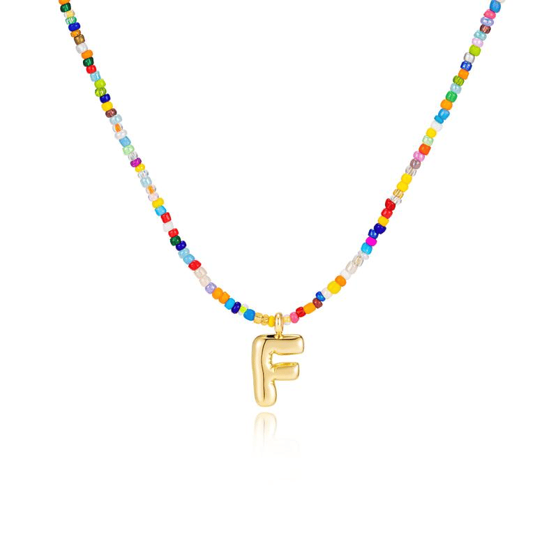 💜 Letter Beaded Necklace for Women🔤A-Z