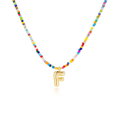 💜 Letter Beaded Necklace for Women🔤A-Z
