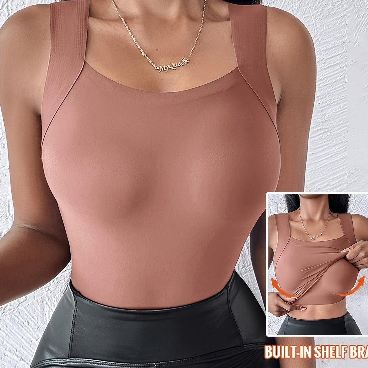 🔥Last Day 49% OFF💖Women’s U-neck Built-in Bra Shaping Tank Top