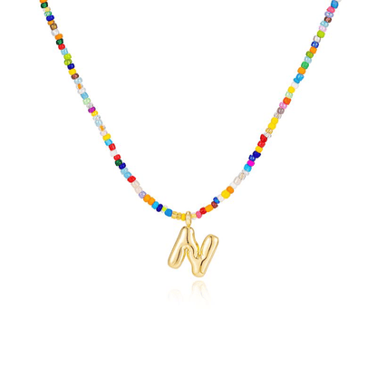 💜 Letter Beaded Necklace for Women🔤A-Z