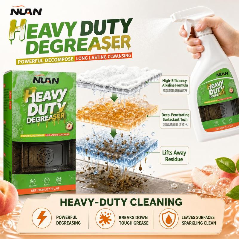 ⏳🔥NUAN Heavy-Duty Kitchen Degreaser Spray 🧼🔥Powerful Multi-Surface Cleaner for Ovens, Hobs, Grills & Extractor Hoods