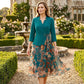 Elegant Faux Two-Piece Leaf Print Dress