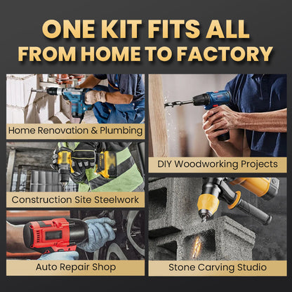 🔥2026 Hot Sale🔥High-Strength 4-Flute Serrated Eccentric Drill Bit Kit - Durable & Versatile for All DIY Projects