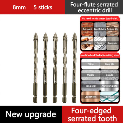 🔥2026 Hot Sale🔥High-Strength 4-Flute Serrated Eccentric Drill Bit Kit - Durable & Versatile for All DIY Projects