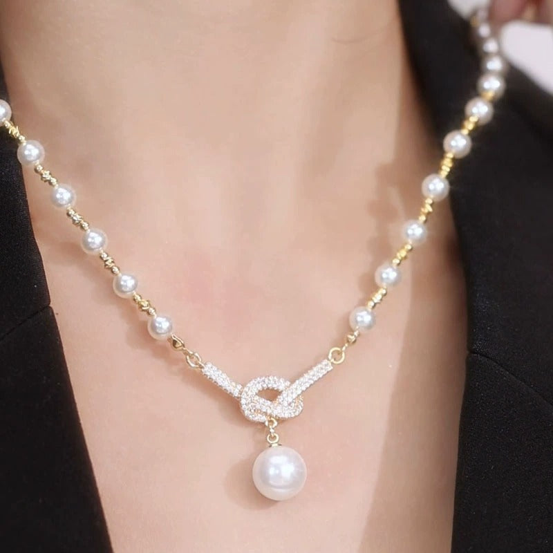 💜 Pearl Concentric Knot Necklace