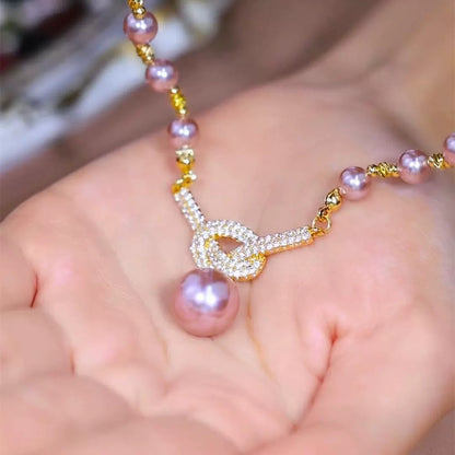 💜 Pearl Concentric Knot Necklace