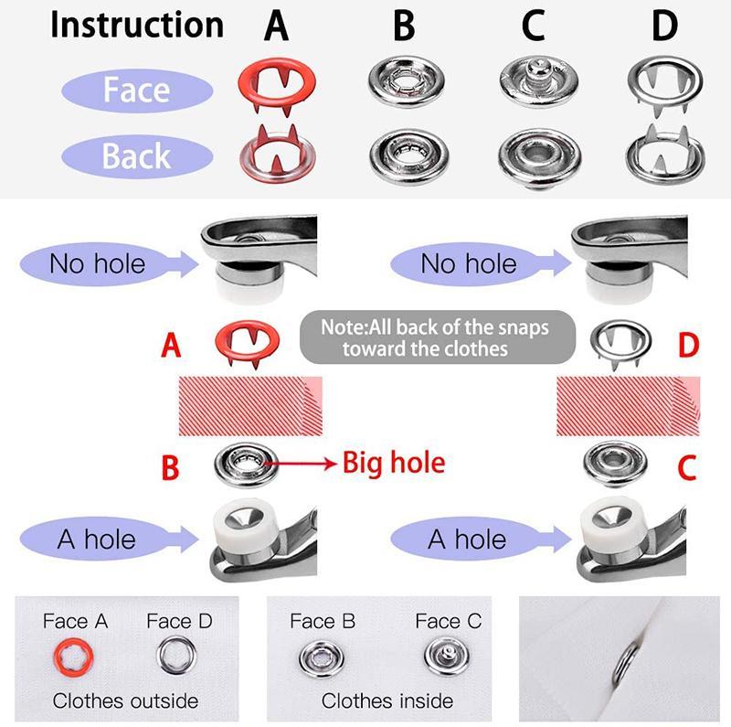 ✂️🧵DIY Button‑Sewing Kit – Rust‑Proof Copper Snaps, Hand Plier, Multi‑Color🧰