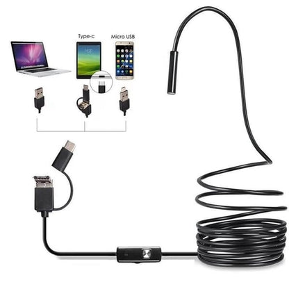 🔍 3-in-1 HD Endoscope Camera | 720P Inspection