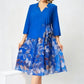 Elegant Faux Two-Piece Leaf Print Dress