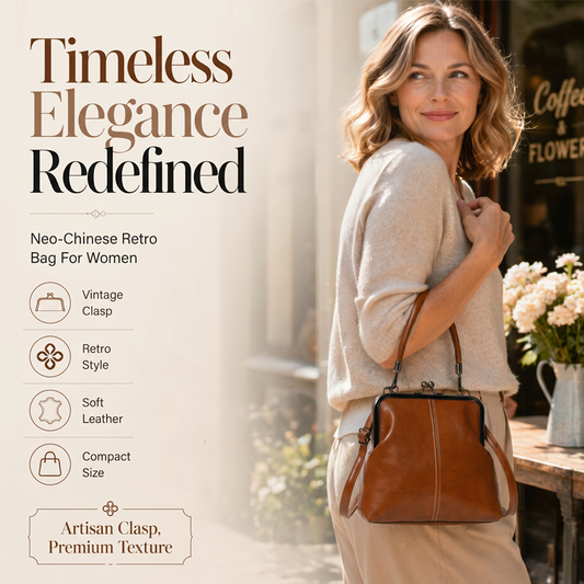 🔥HOT SALE!👝Vintage Kiss-Lock Bag – 2-in-1 Carry & Organized