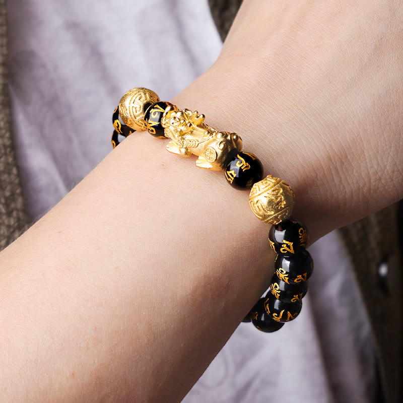 Pixiu Black Obsidian Wealth Bracelet