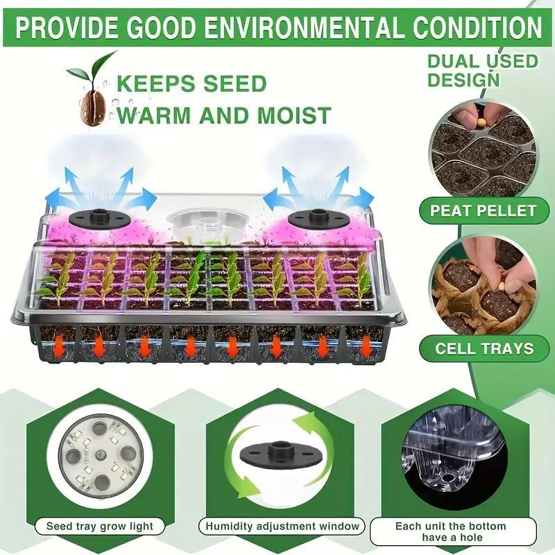 🔥50% discount while stocks last!🎉Seed starter trays with grow light
