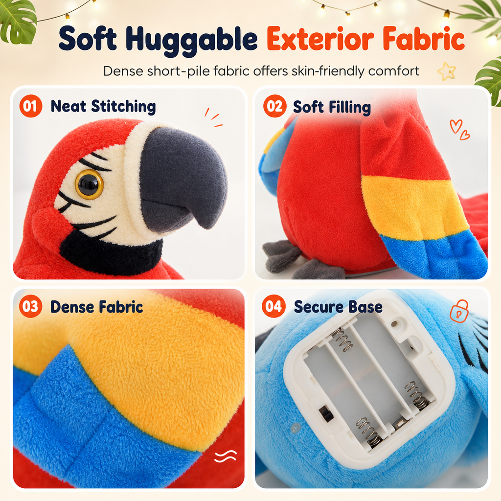 Interactive Talking Parrots Plush Toy