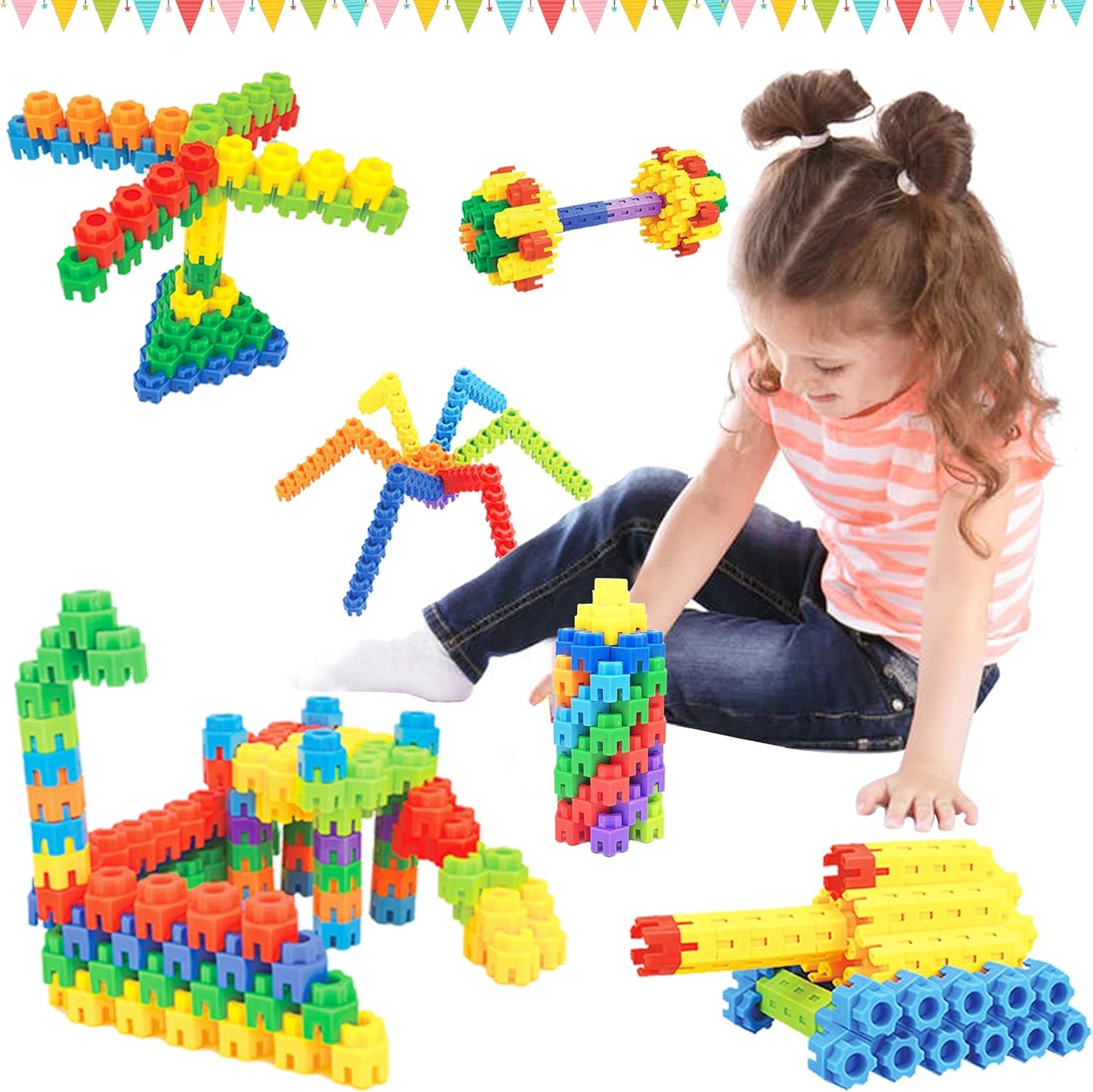 🧸Endless Fun with Snap-Together Hexagon Building Blocks🪄