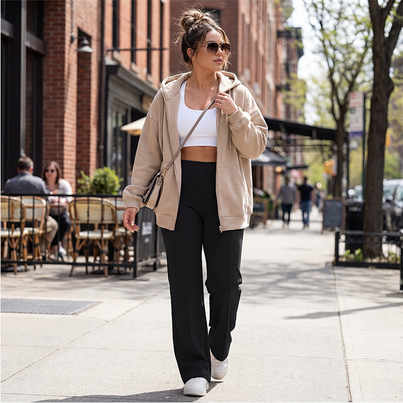 🥳2026 HOT SALE🥳💞50K+ SOLD!☕🧘‍♀️Women's High Waist Wide Leg Pants – Soft stretch fabric, gentle tummy control! Flattering fit for every shape. Easy pull-on, no tricky buttons. Your everyday essential🧵🦵