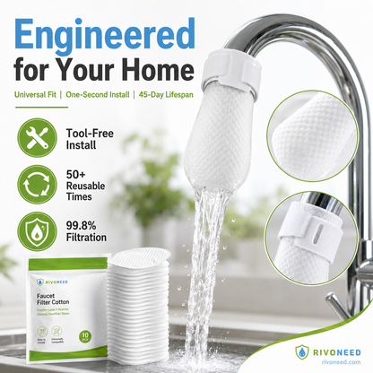⏰⚡50K+ SOLD!💥Anti-Splash Kitchen Faucet Cotton Filter for Sediment & Rust Removal