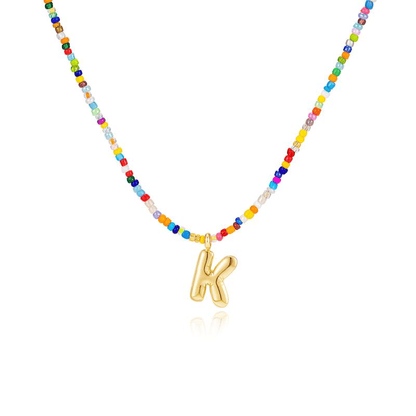 💜 Letter Beaded Necklace for Women🔤A-Z