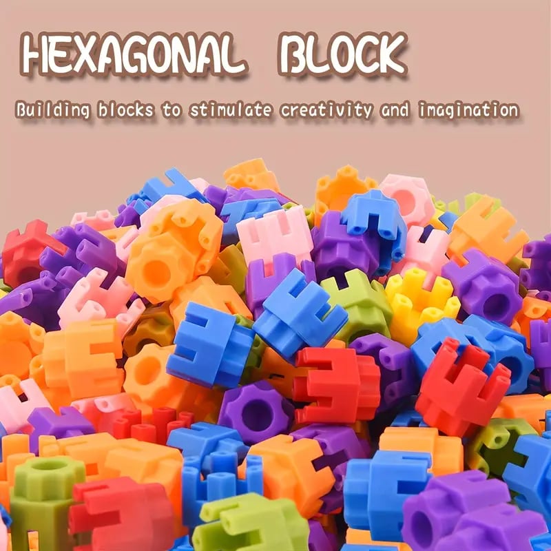 🧸Endless Fun with Snap-Together Hexagon Building Blocks🪄
