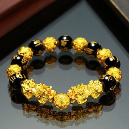 Pixiu Black Obsidian Wealth Bracelet