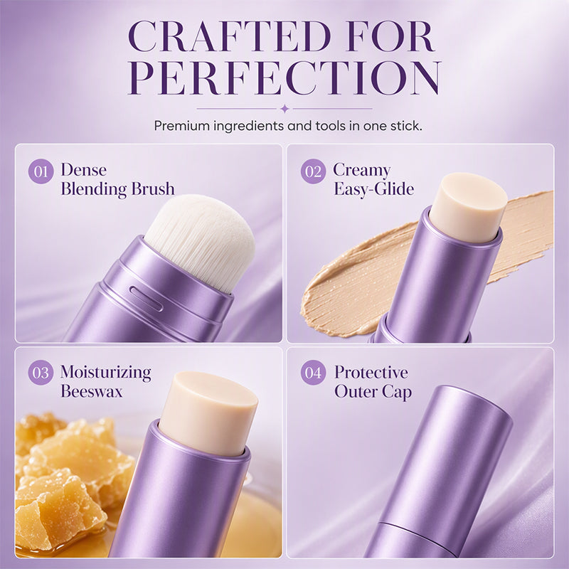 💄✨ 2-in-1 Color Changing Foundation Stick | Skin Tone Matching Cream Foundation Stick for Flawless Makeup