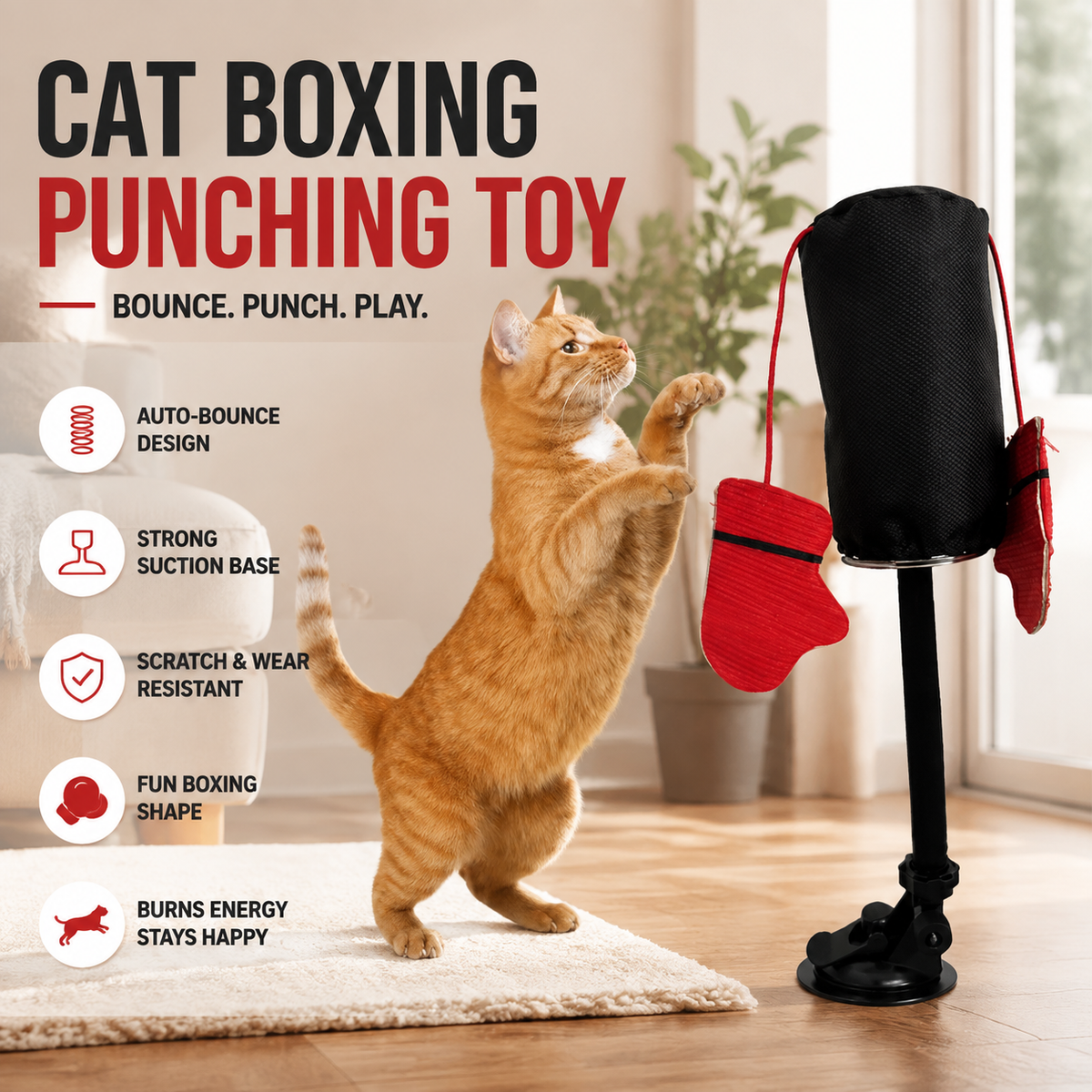 🔥50% OFF! Interactive Cat Punching Bag Toy🐱🥊