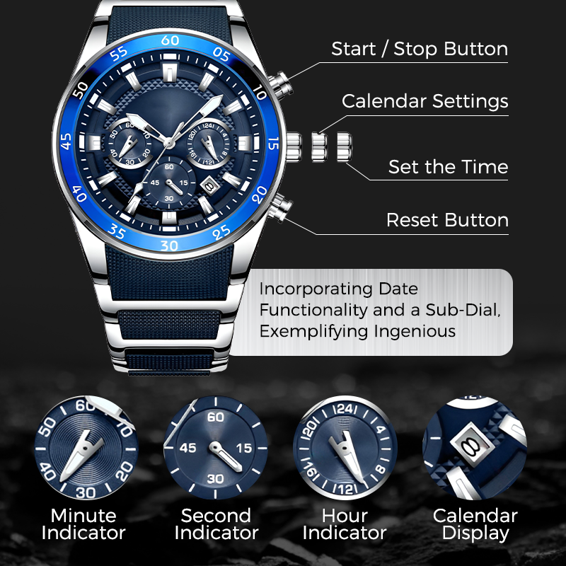 🎁Calendar six-hand quartz men's watch
