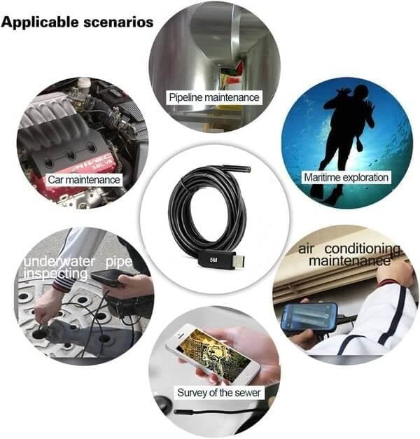 🔍 3-in-1 HD Endoscope Camera | 720P Inspection