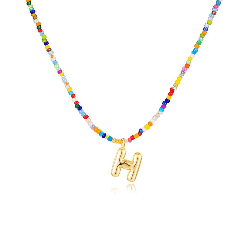 💜 Letter Beaded Necklace for Women🔤A-Z