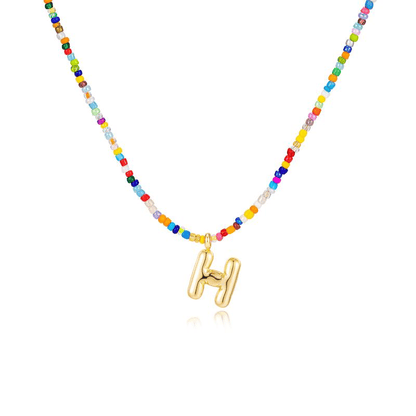 💜 Letter Beaded Necklace for Women🔤A-Z