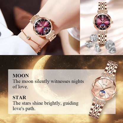 🔥Women's Fashionable Diamond Moon Star Watch