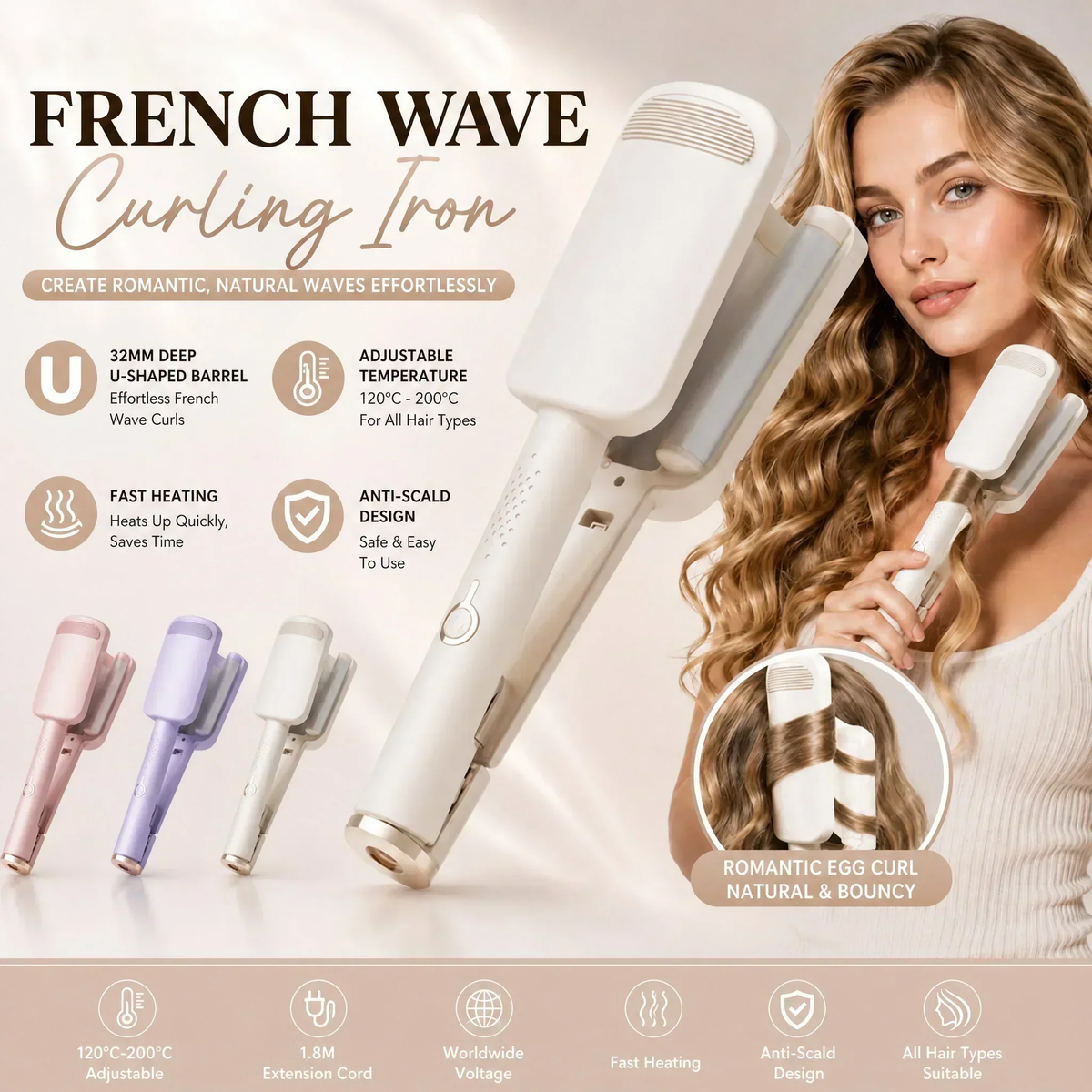 🔥🌐ROVY COMPACT Hair Waver Crimper, HairCurler & Curling lrons