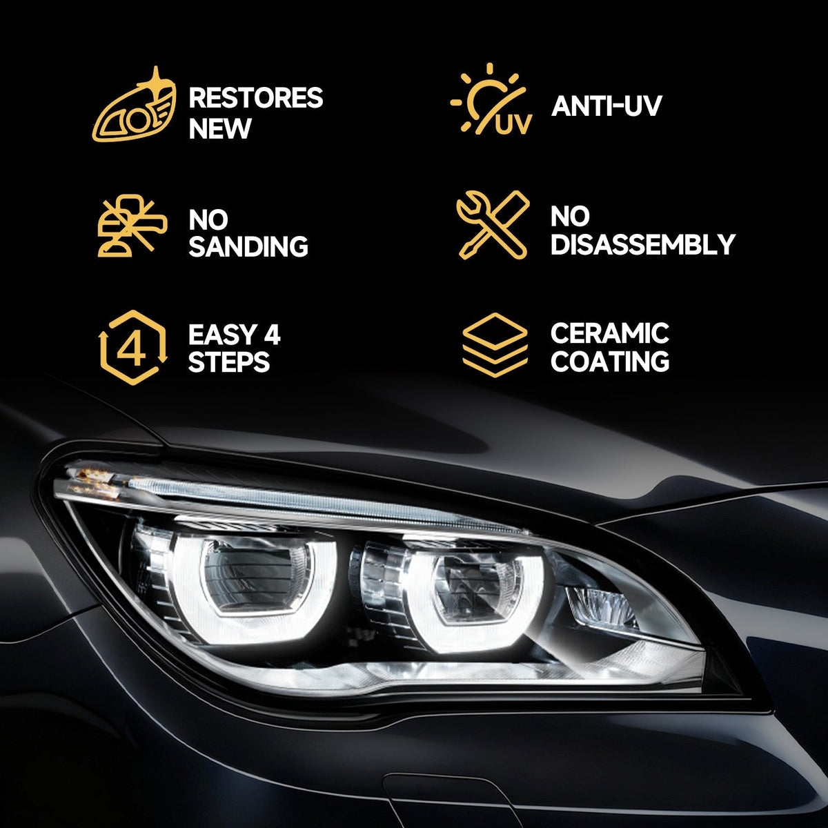 Toretark Car Headlight Restoration Kit